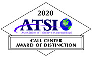 ATSI Call Center Award of Distinction 2020 Nationwide Inbound